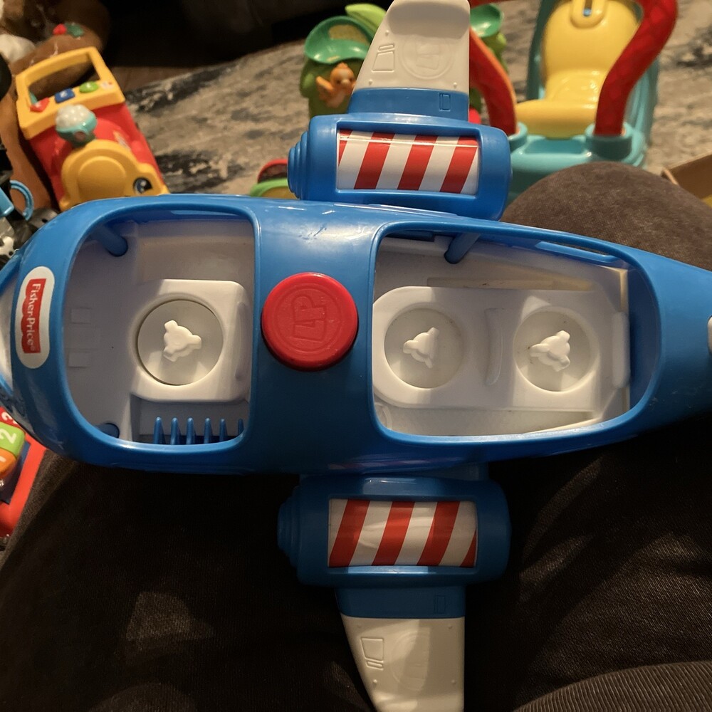 Fisher Price Little People Airplane Plane Blue Lights & Sounds Mattel 2016 WORKS - Picture 3 of 6